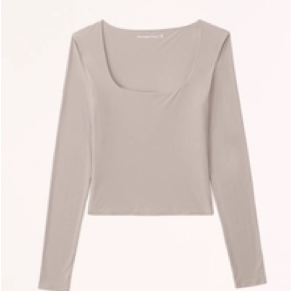 Abercrombie Soft Matte Seamless Long-Sleeve Squareneck Top